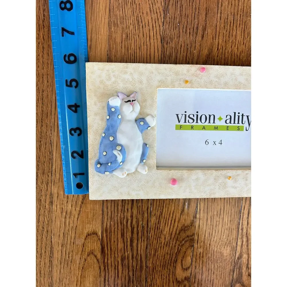 Vintage Cat Picture Frame Polka Dot Whimsical 6x4 Vision-ality Frames